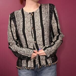 Promises Promises Vintage 90's Printed Beaded Top